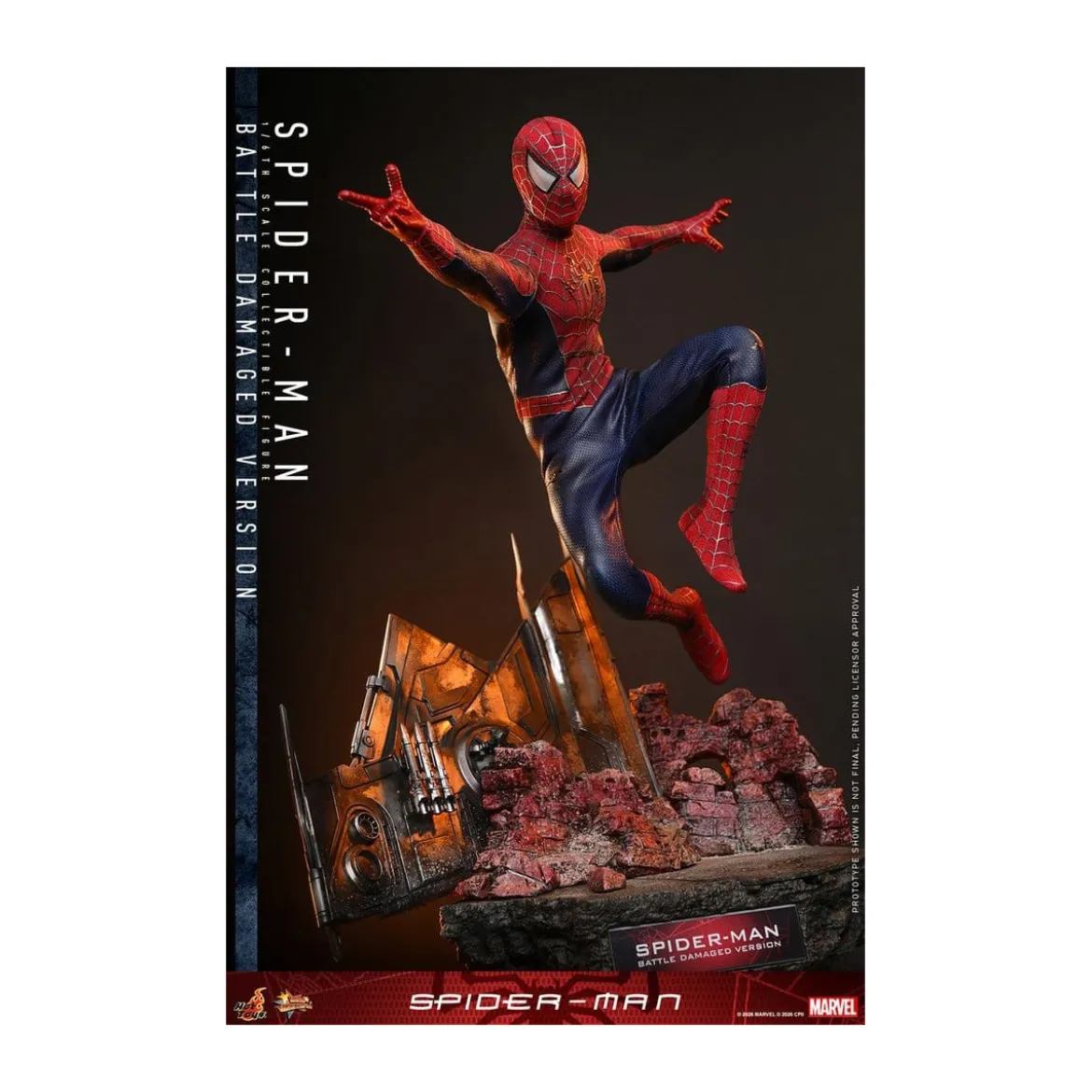 Hot Toys Marvel - Spider-Man (Battle Damaged Version) - Spider-Man (2002) Movie Masterpiece 1/6