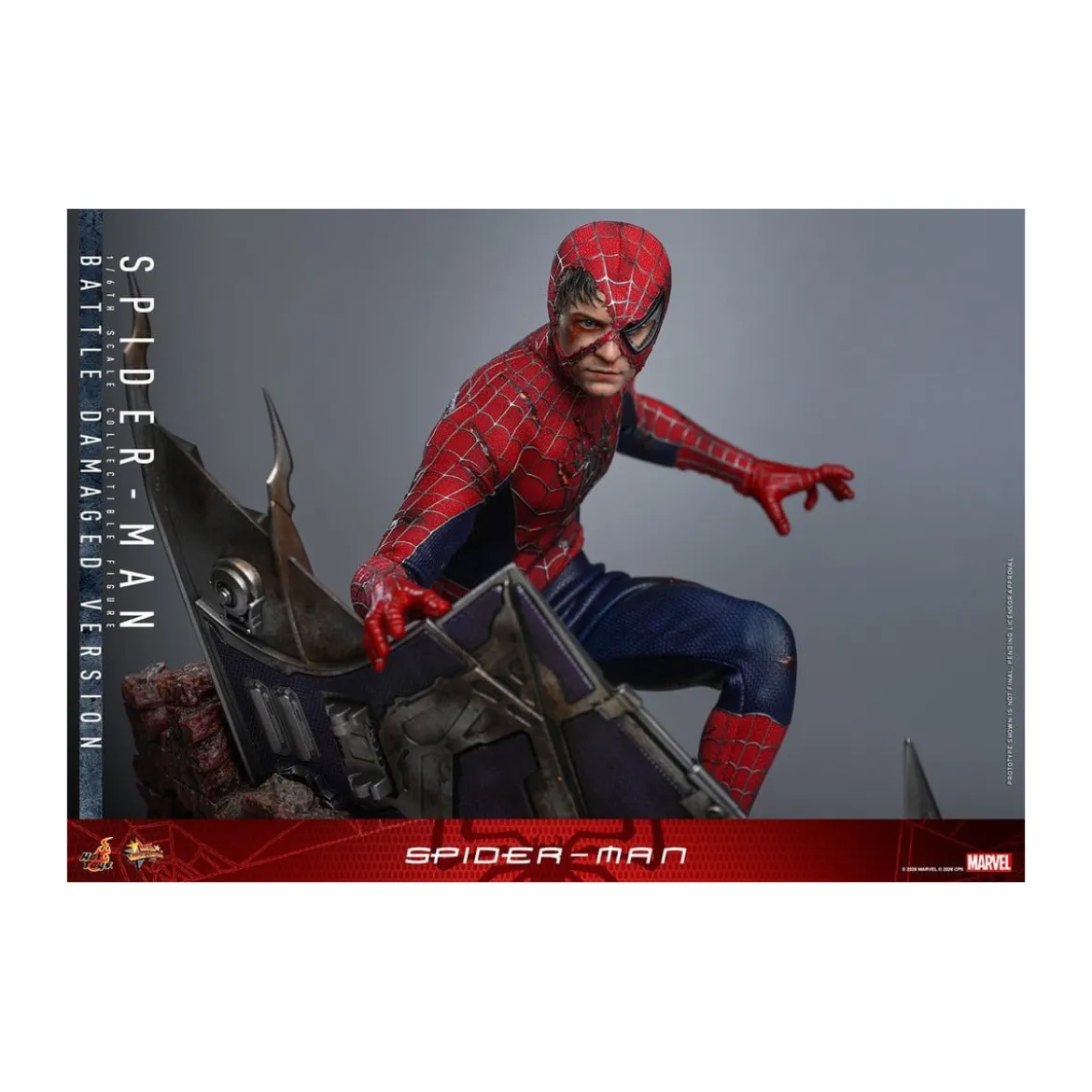 Hot Toys Marvel - Spider-Man (Battle Damaged Version) - Spider-Man (2002) Movie Masterpiece 1/6