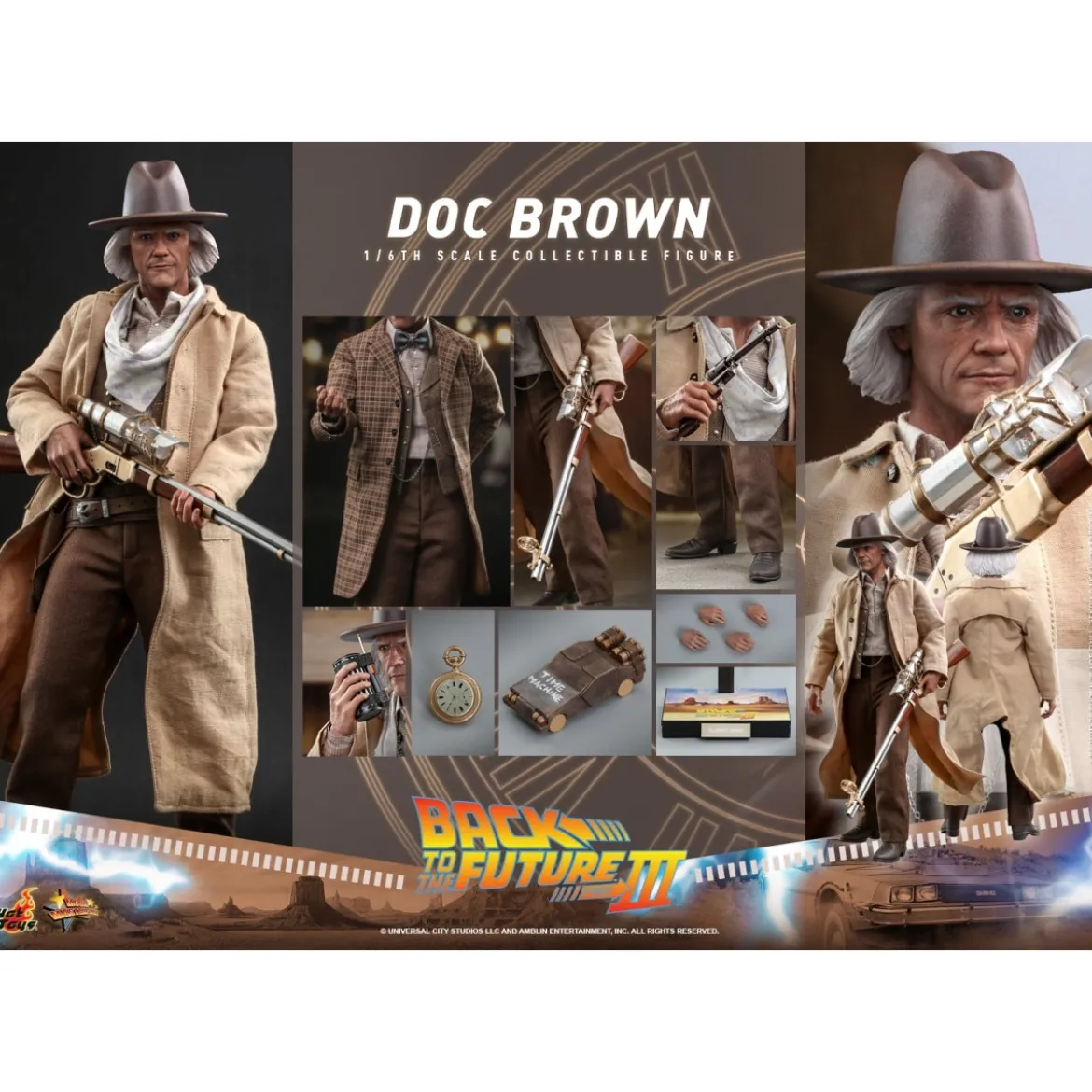Hot Toys Retour vers le futur 3 - Doc Brown Movie masterpiece 1/6