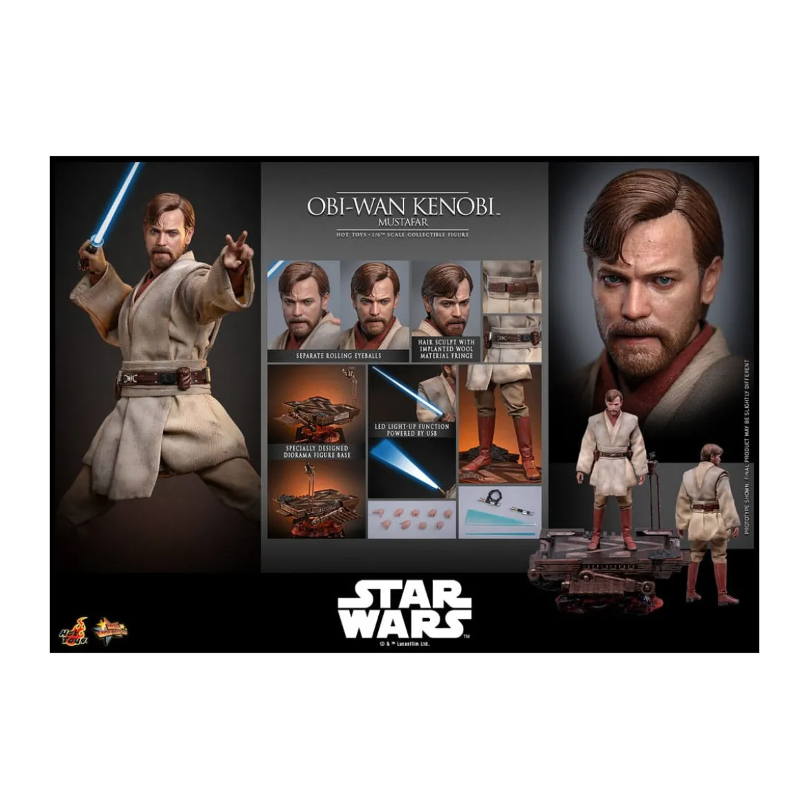 Hot toys Star Wars: Obi-Wan Kenobi (Mustafar) 1/6 - épisode III : La Revanche des Sith