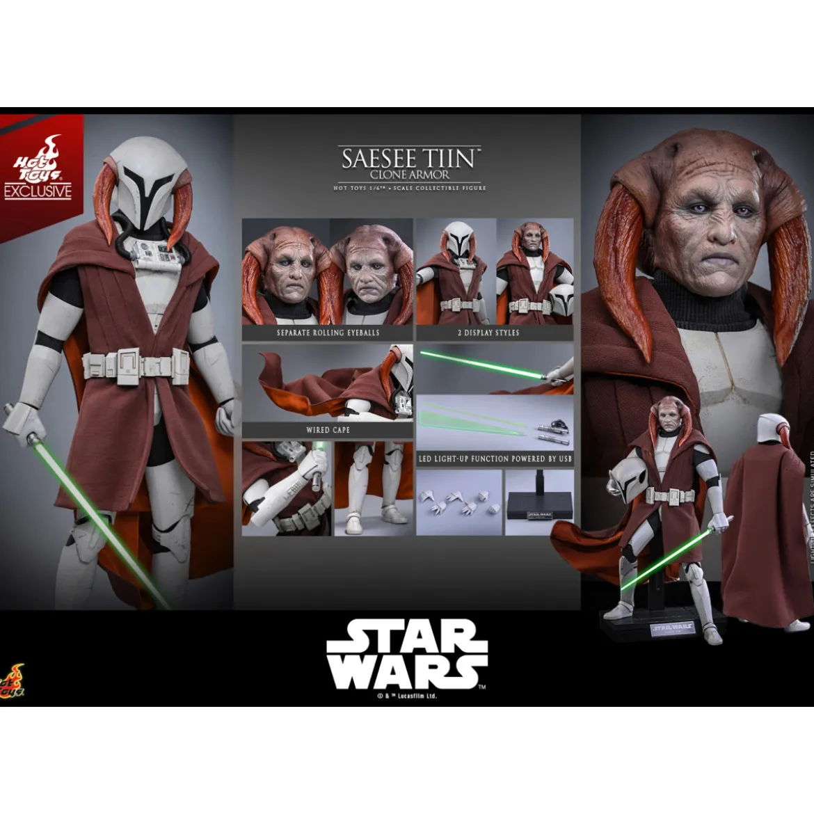 Hot Toys Star Wars - Saesee Tiin (Clone Armor) TMS 1/6 - The Clone Wars Hot Toys Exclusive