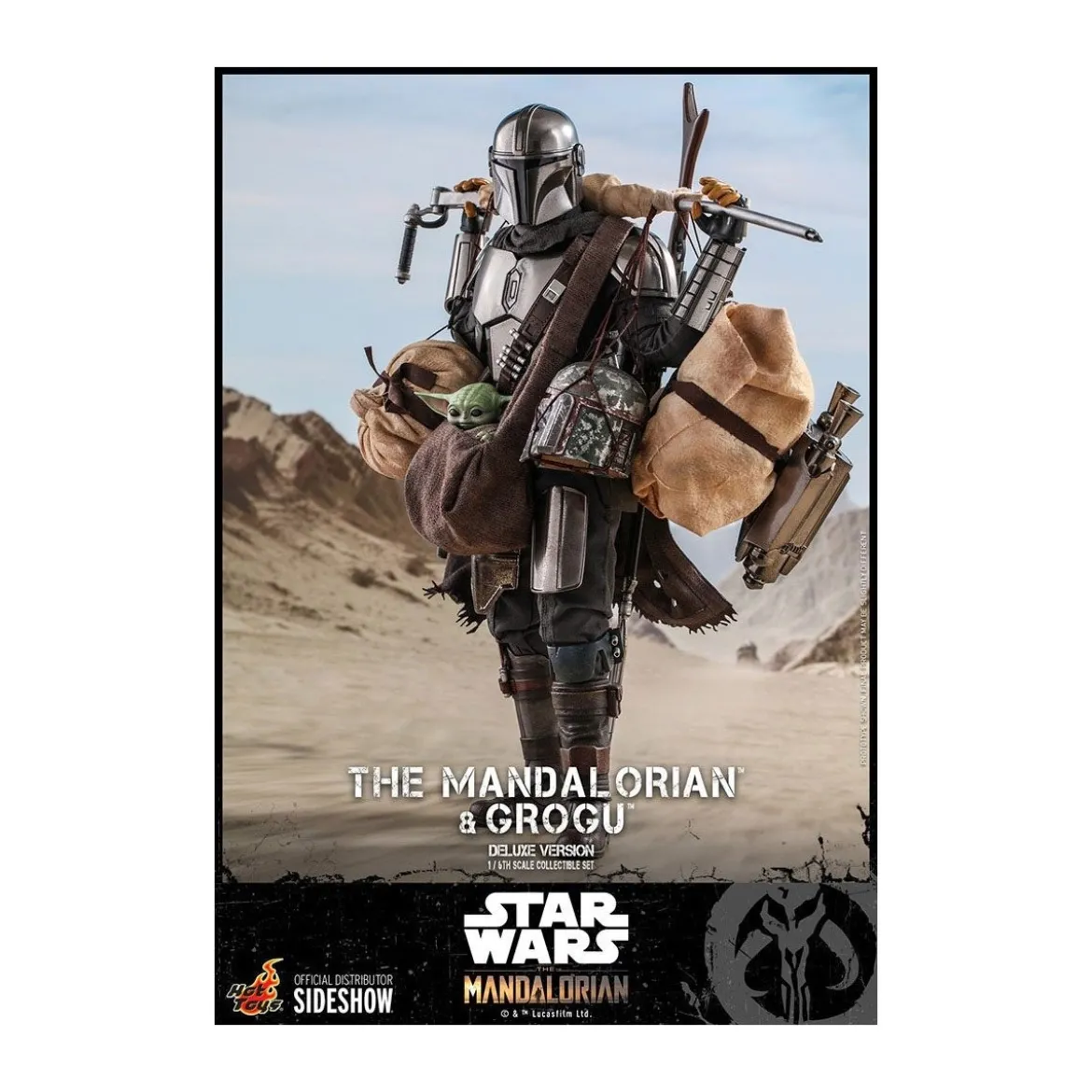 Hot Toys Star Wars The Mandalorian pack 2 figurines 1/6 The Mandalorian & Grogu Deluxe Version