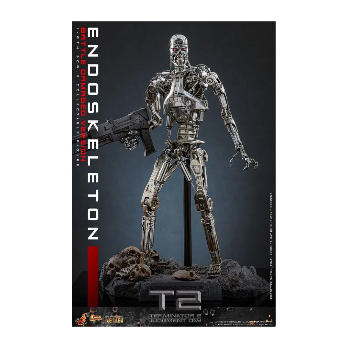 Hot Toys - Terminator 2: Judgment Day MMS 1/6 - Endoskeleton (Battle Damaged Version) Die cast MMS840D77