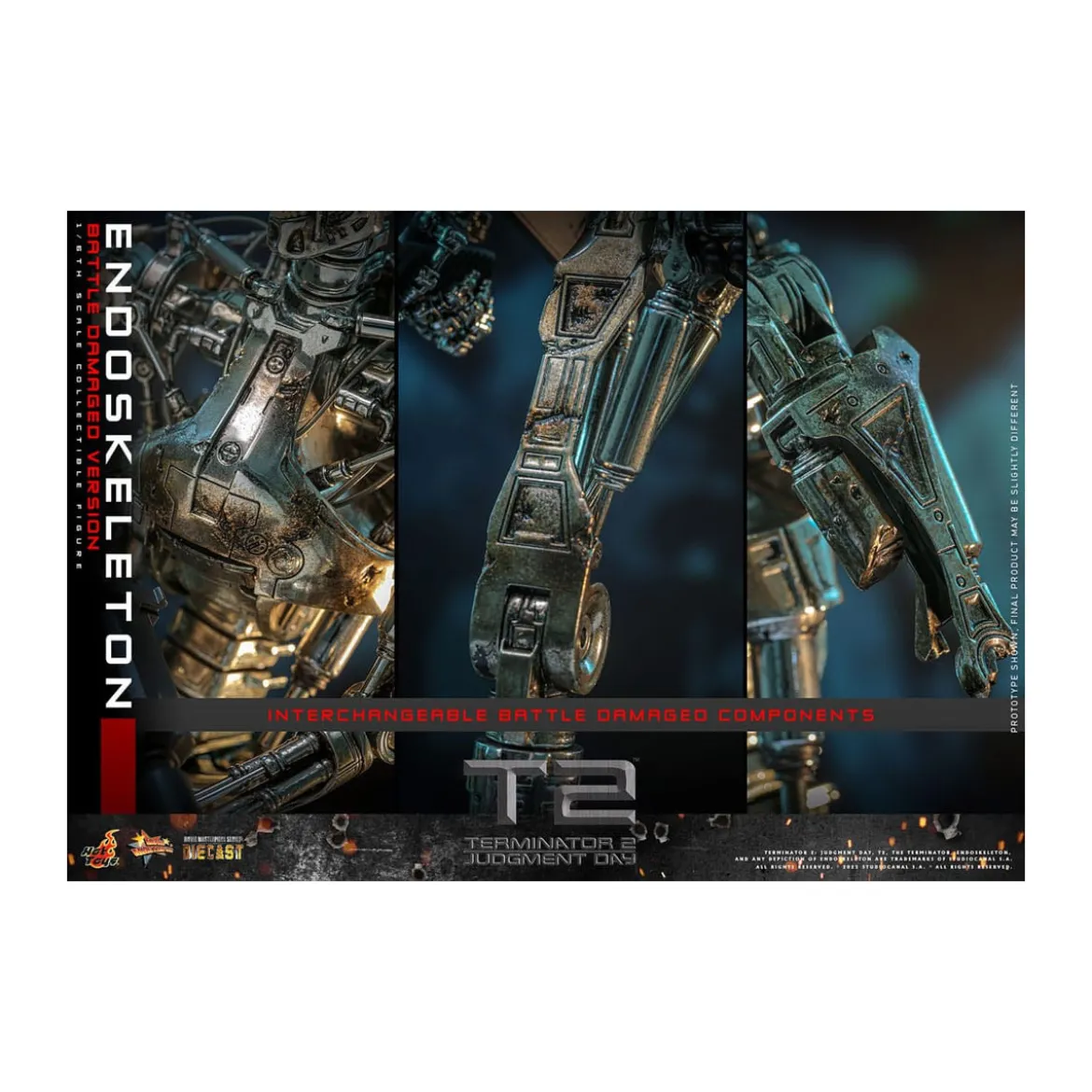 Hot Toys - Terminator 2: Judgment Day MMS 1/6 - Endoskeleton (Battle Damaged Version) Die cast MMS840D77