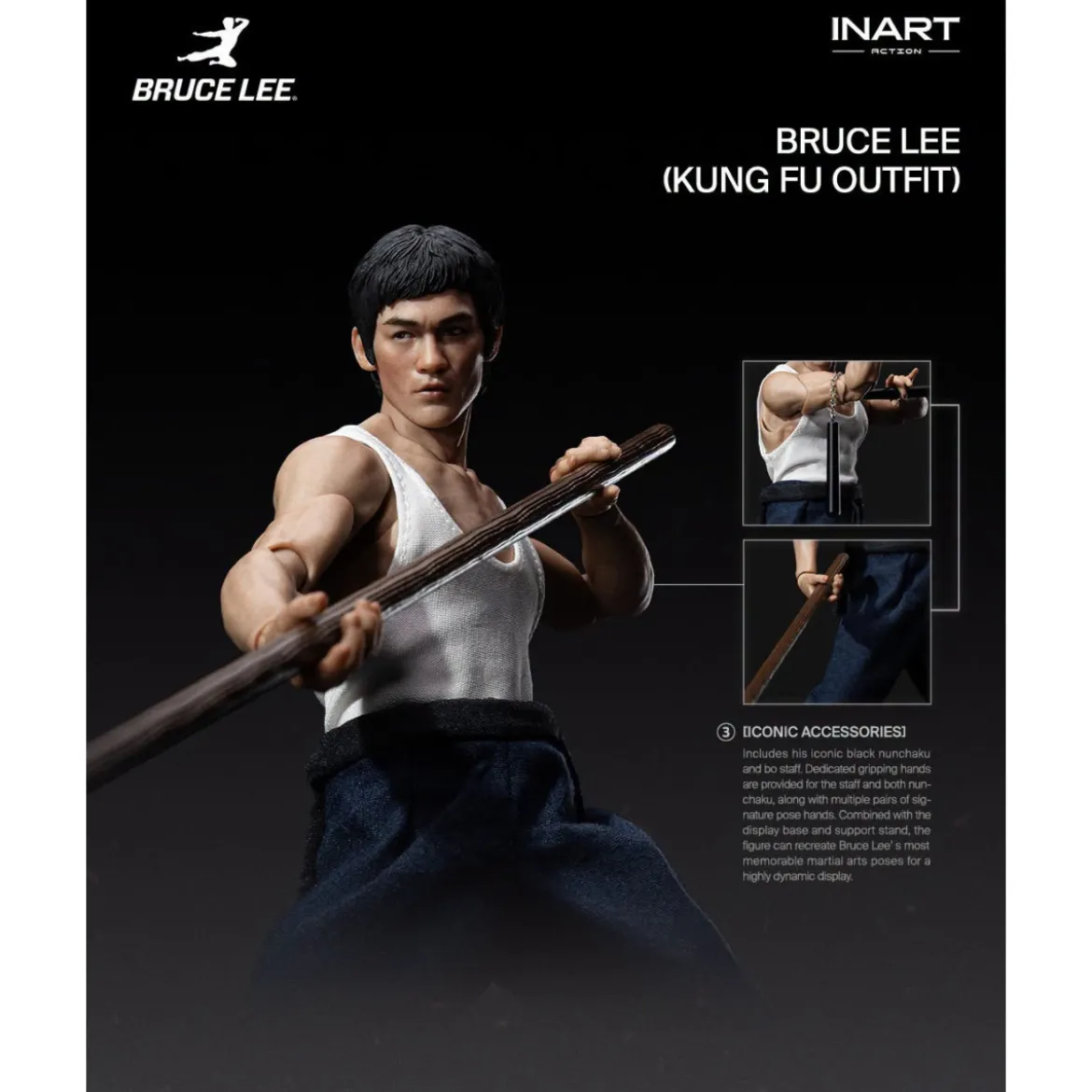 INART - Bruce Lee (Kung Fu Outfit) 1/12 Action Figure