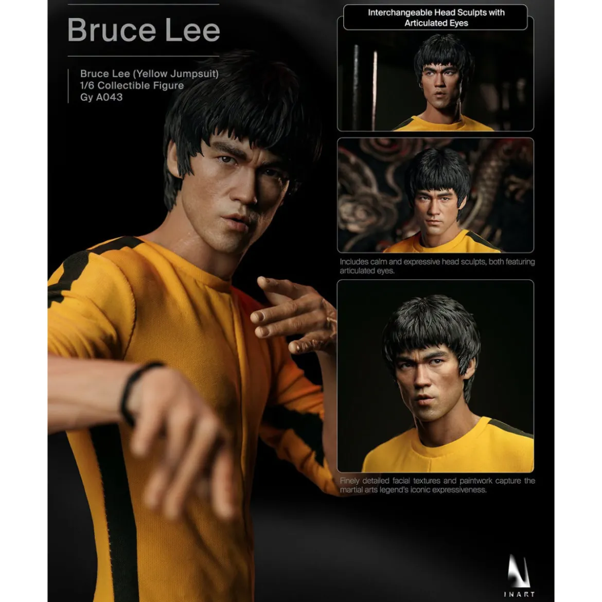 INART - Bruce Lee (Yellow Jumpsuit) 1/6 Collectible Figure - Le Jeu de la Mort