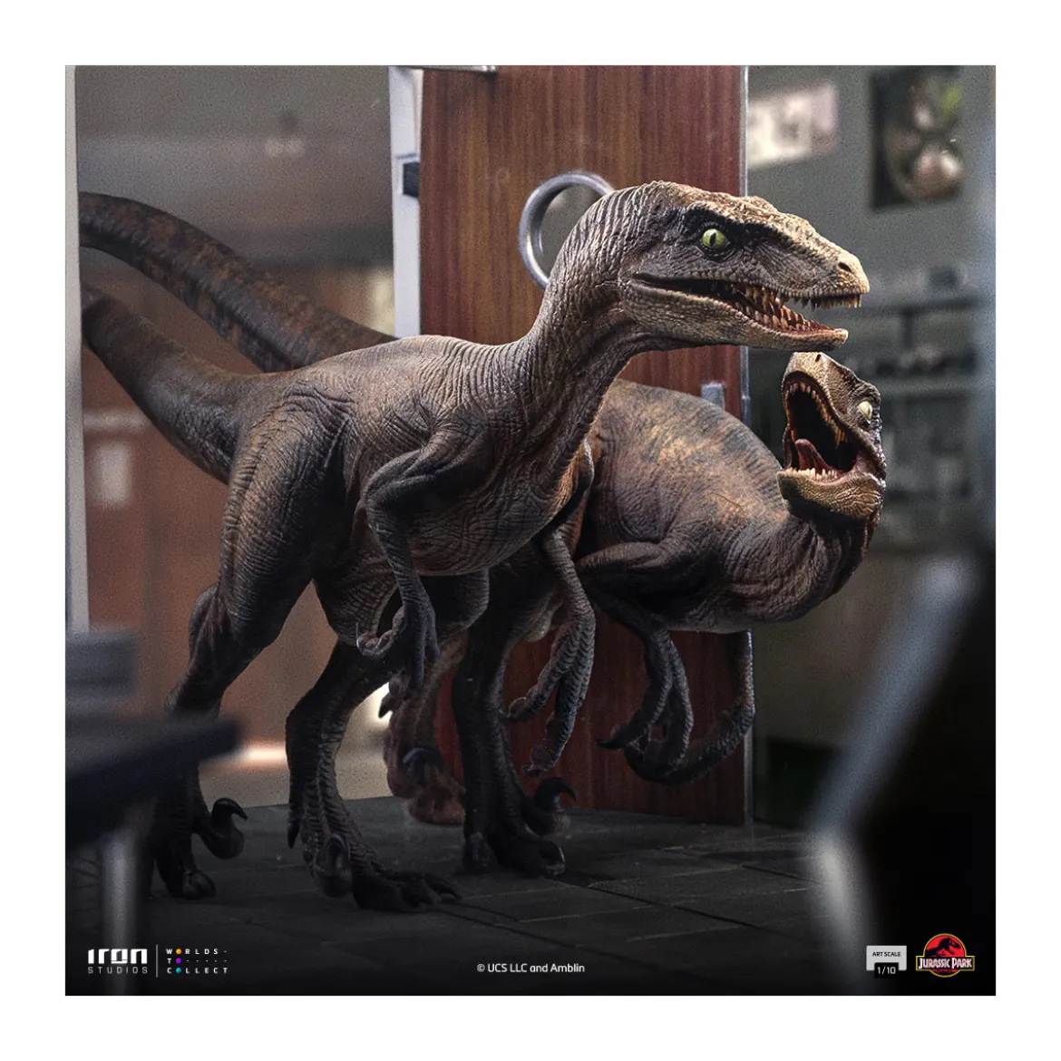 Iron Studios - Raptors at the kitchen's door - Jurassic Park 1/10 Bds Art Scale