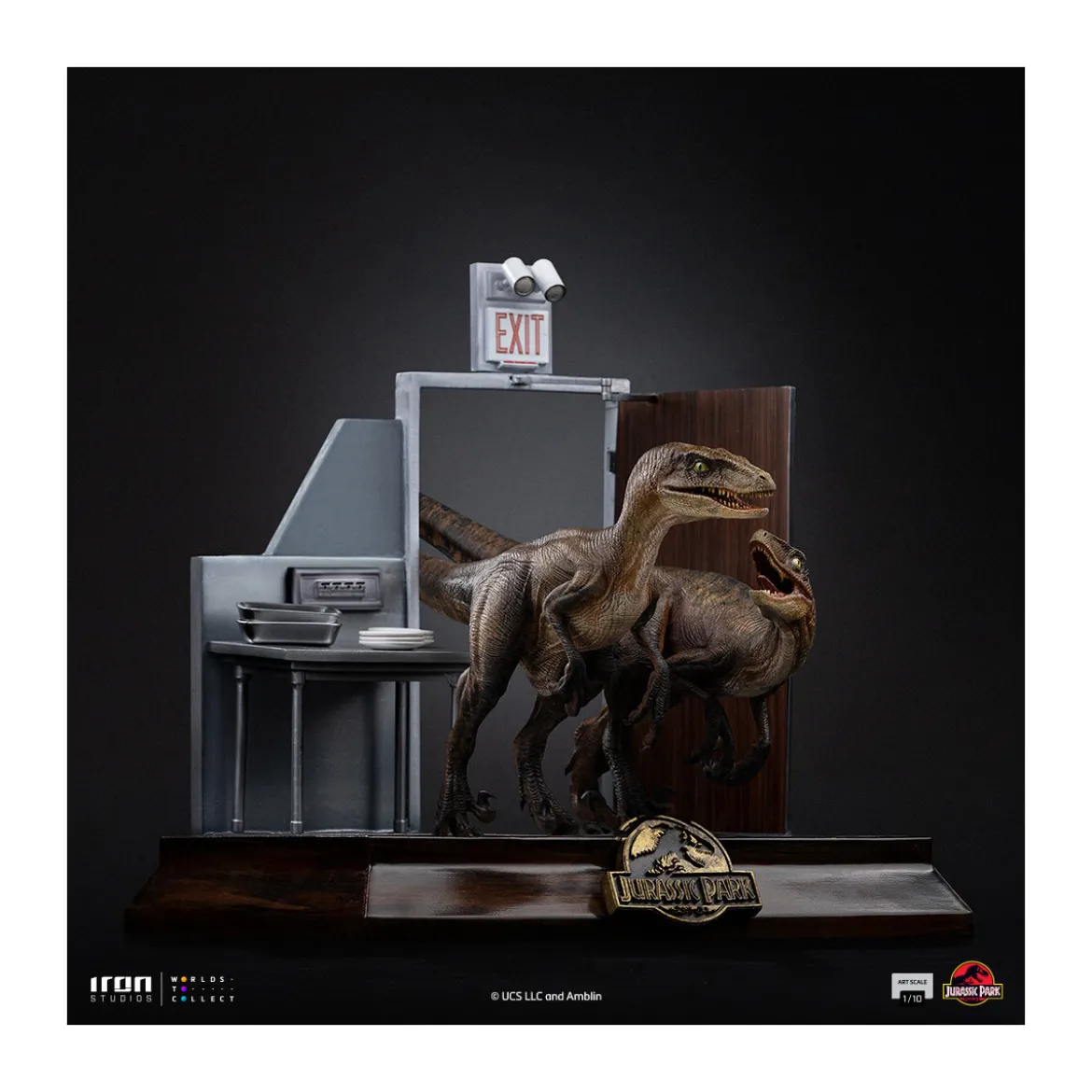 Iron Studios - Raptors at the kitchen's door - Jurassic Park 1/10 Bds Art Scale