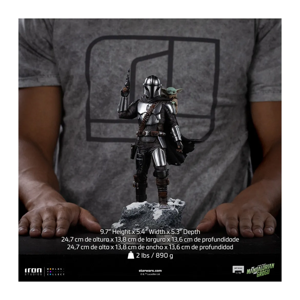 Iron Studios Star Wars - The Mandalorian and Grogu Art Scale 1/10 - The Mandalorian and Grogu Movie
