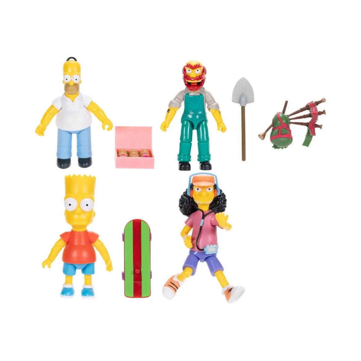 Jakks Pacific - The Simpsons - Wave 1 Homer, Bart, Willie, Otto.