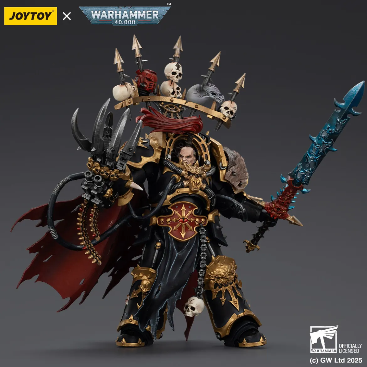 JoyToy Chaos Space Marines - Black Legion - Abaddon the Despoiler with Drach'nyen and the Talon of Horus - 1/18 - Warhammer 40K
