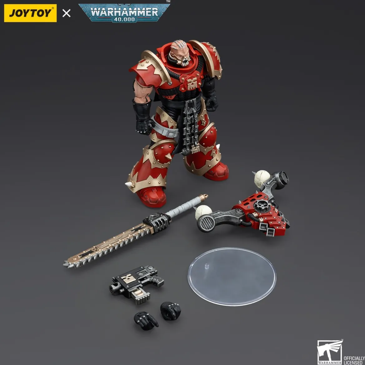 JoyToy Chaos Space Marines - World Eaters Khorne Berzerker with Eviscerator Chainsword 1/18 - Warhammer 40K