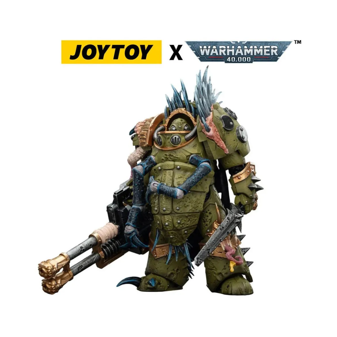 Joytoy - Death Guard - Blightlord Terminator 1 with Reaper Autocannon and Bubotic Blades 1/18 - Warhammer 40k