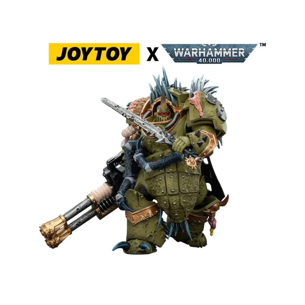 Joytoy - Death Guard - Blightlord Terminator 1 with Reaper Autocannon and Bubotic Blades 1/18 - Warhammer 40k