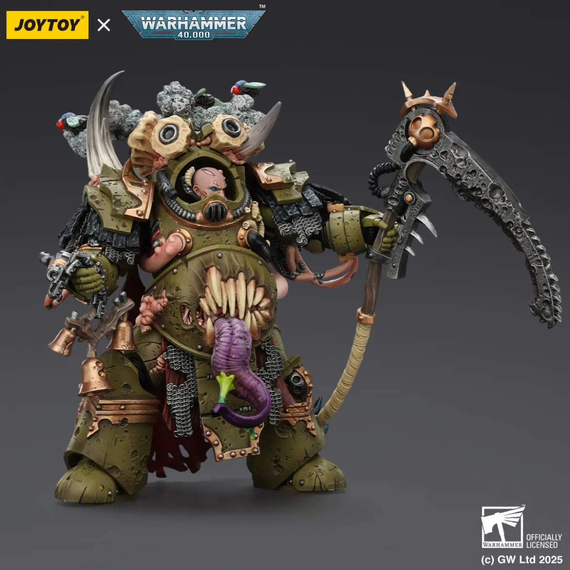 Joytoy - Death Guard - Deathshroud Terminator Champion with Manreaper and Plaguespurter Gauntlets 1/18 - Warhammer 40k