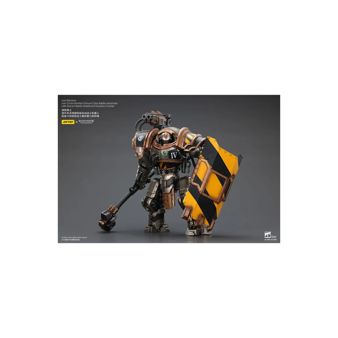 Joytoy - Iron Warriors Iron Circle Domitar-Ferrum Class Battle-automata with Karceri Battle Shield and Graviton Crusher 1/18