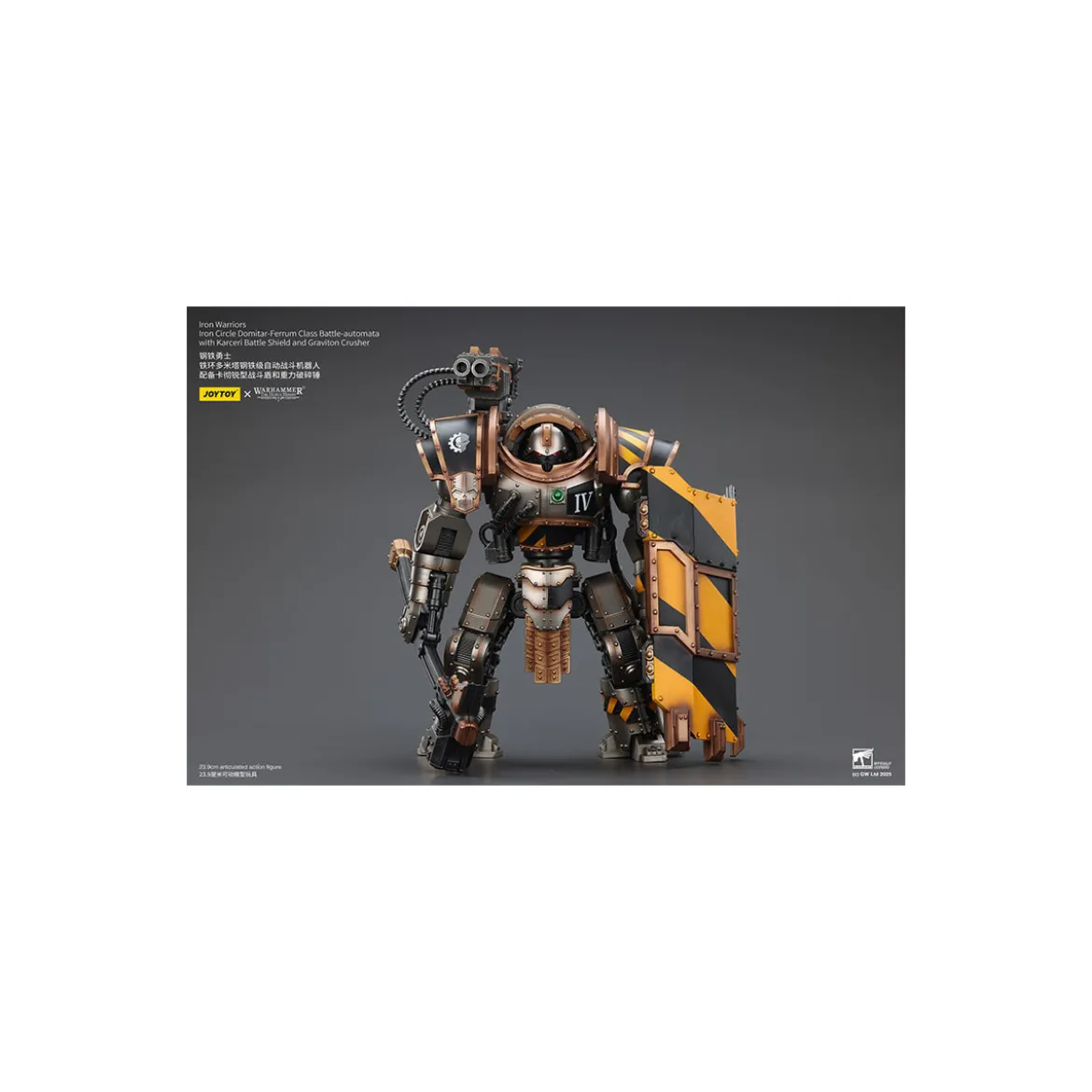 Joytoy - Iron Warriors Iron Circle Domitar-Ferrum Class Battle-automata with Karceri Battle Shield and Graviton Crusher 1/18
