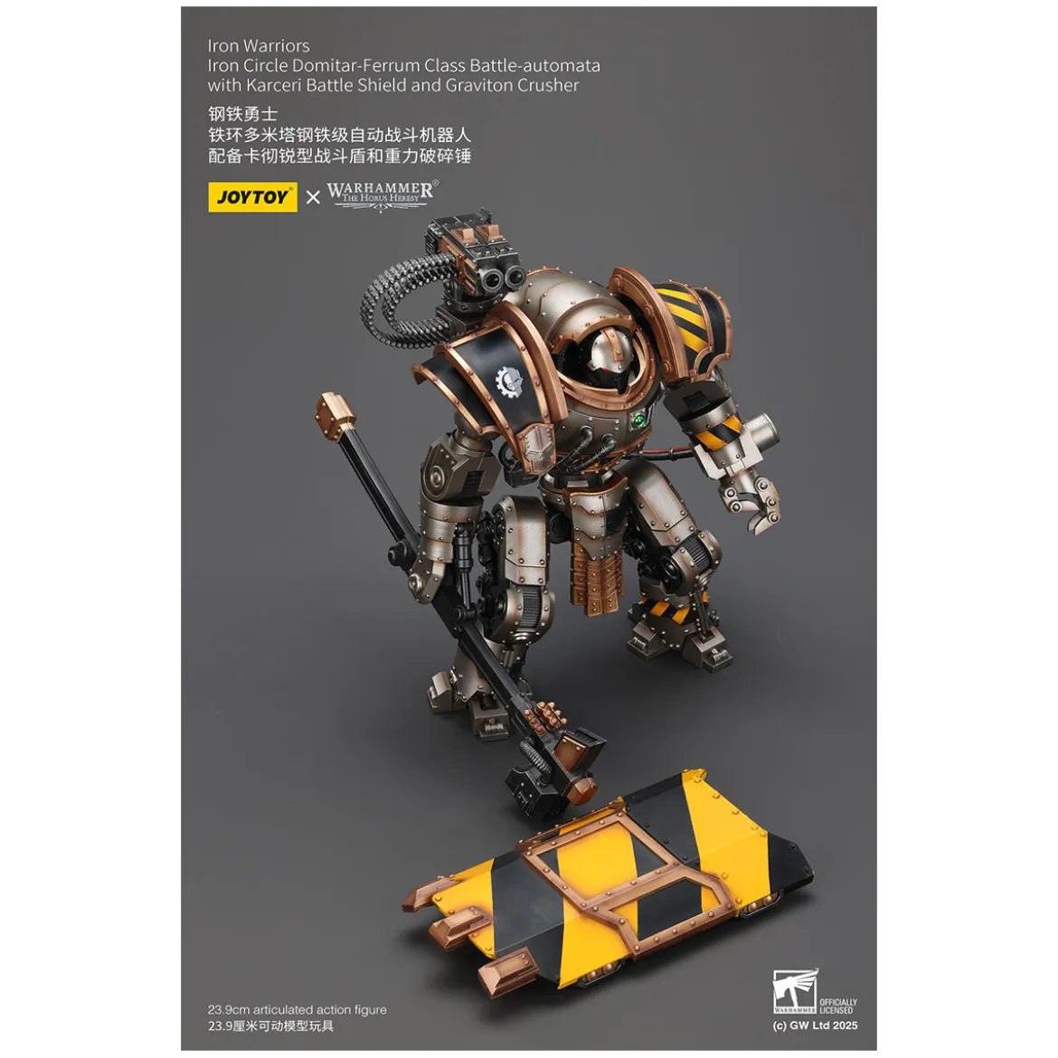 Joytoy - Iron Warriors Iron Circle Domitar-Ferrum Class Battle-automata with Karceri Battle Shield and Graviton Crusher 1/18
