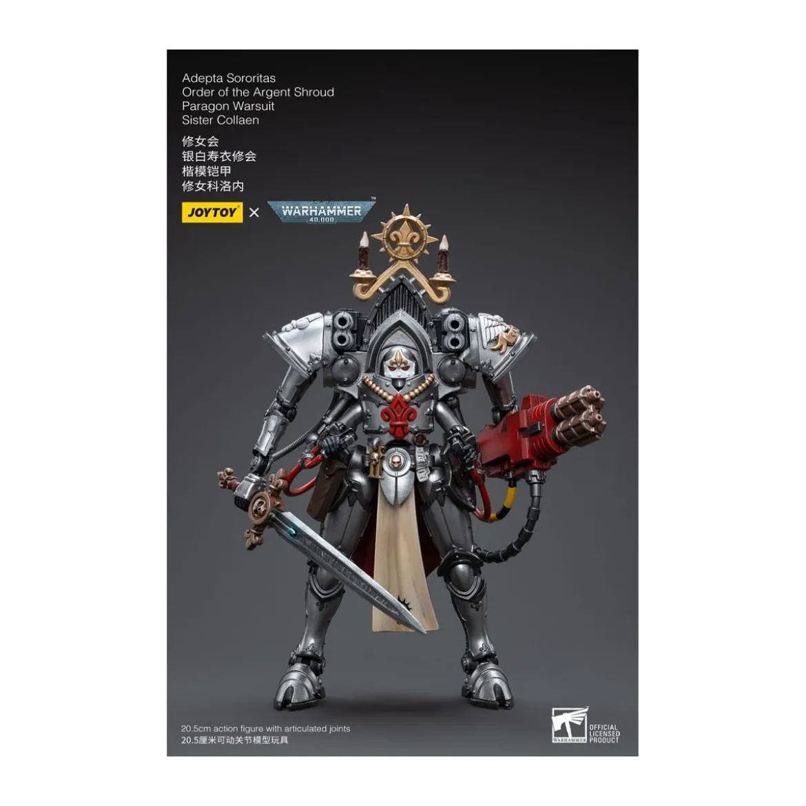 JoyToy Space Marines - Adepta Sororitas Order of the Argent Shroud - Paragon Warsuit Sister Collaen 1/18 - Warhammer 40K
