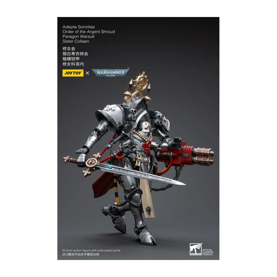JoyToy Space Marines - Adepta Sororitas Order of the Argent Shroud - Paragon Warsuit Sister Collaen 1/18 - Warhammer 40K