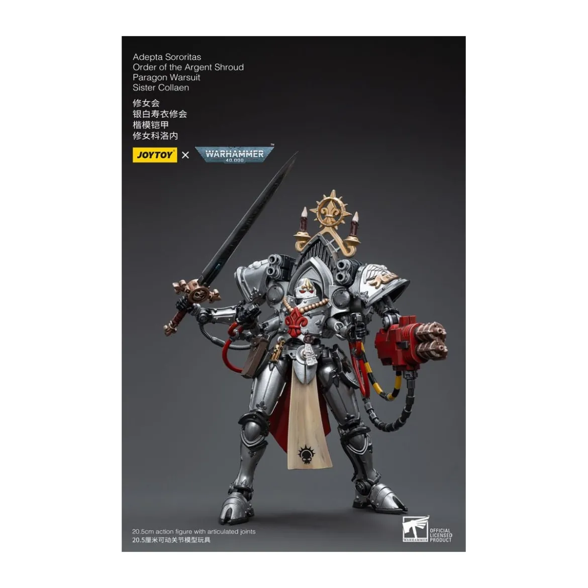 JoyToy Space Marines - Adepta Sororitas Order of the Argent Shroud - Paragon Warsuit Sister Collaen 1/18 - Warhammer 40K