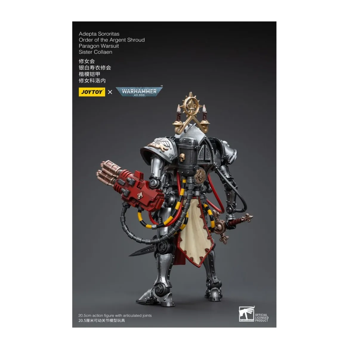 JoyToy Space Marines - Adepta Sororitas Order of the Argent Shroud - Paragon Warsuit Sister Collaen 1/18 - Warhammer 40K