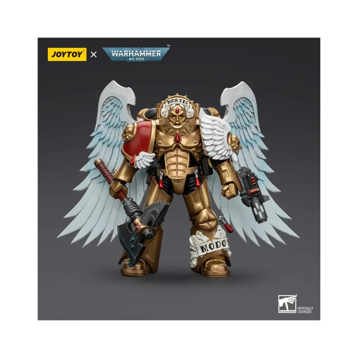 JoyToy Space Marines - Blood Angels Sanguinary Guard - Sanguinary Guard with Encarmine Axe and Inferno Bolter 1/18