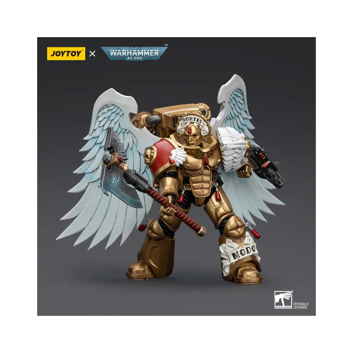 JoyToy Space Marines - Blood Angels Sanguinary Guard - Sanguinary Guard with Encarmine Axe and Inferno Bolter 1/18