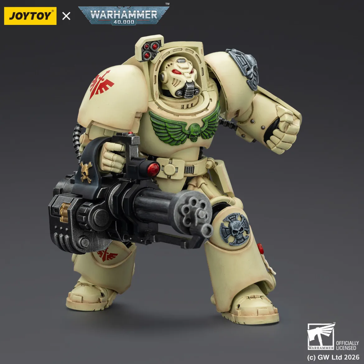 JoyToy Space Marines - Dark Angels - Deathwing Terminator 3 with Power Fist and Assault Cannon 1/18 - Warhammer 40k