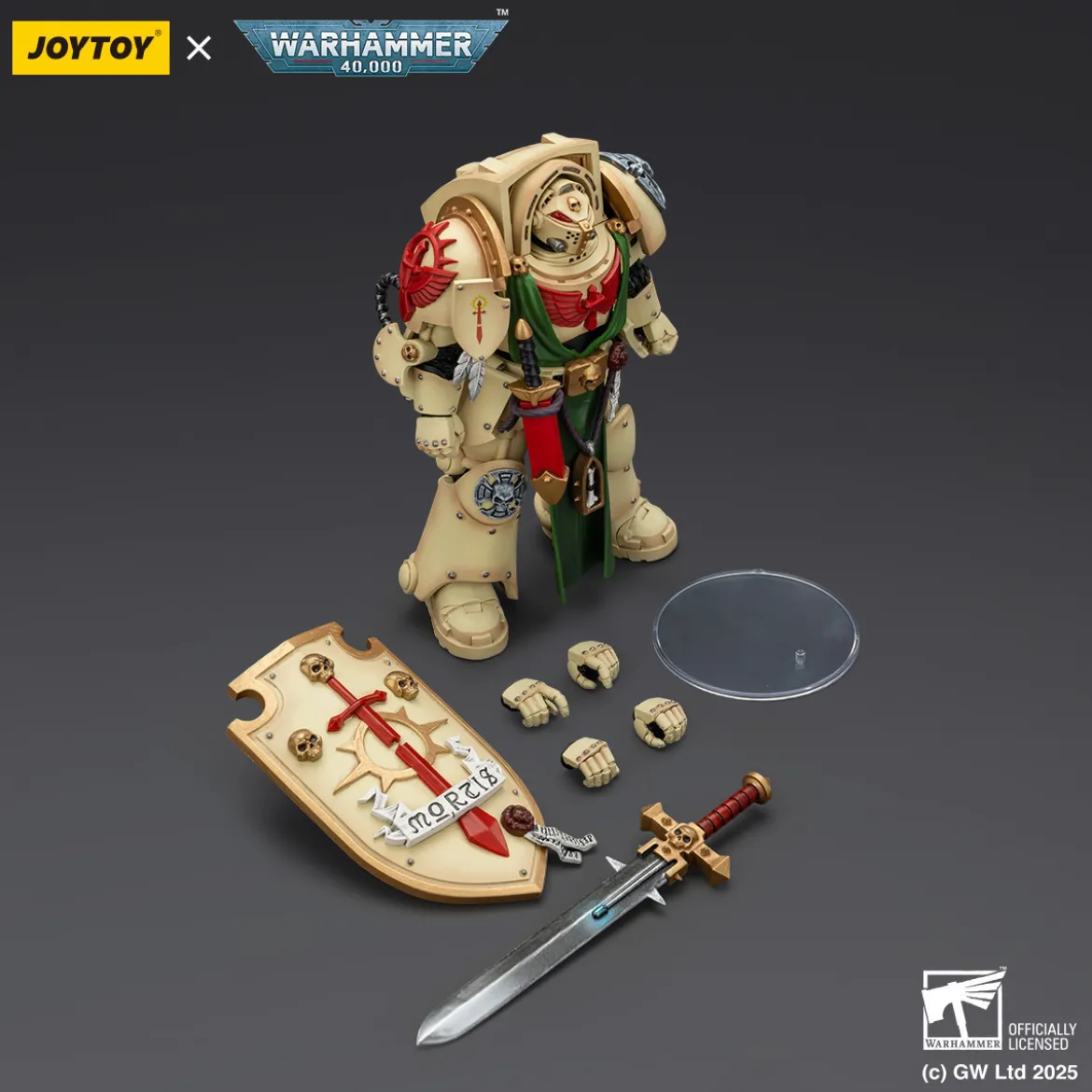 JoyToy Space Marines - Dark Angels - Deathwing Knight with Power Sword Storm and Shield 1/18 - Warhammer 40k