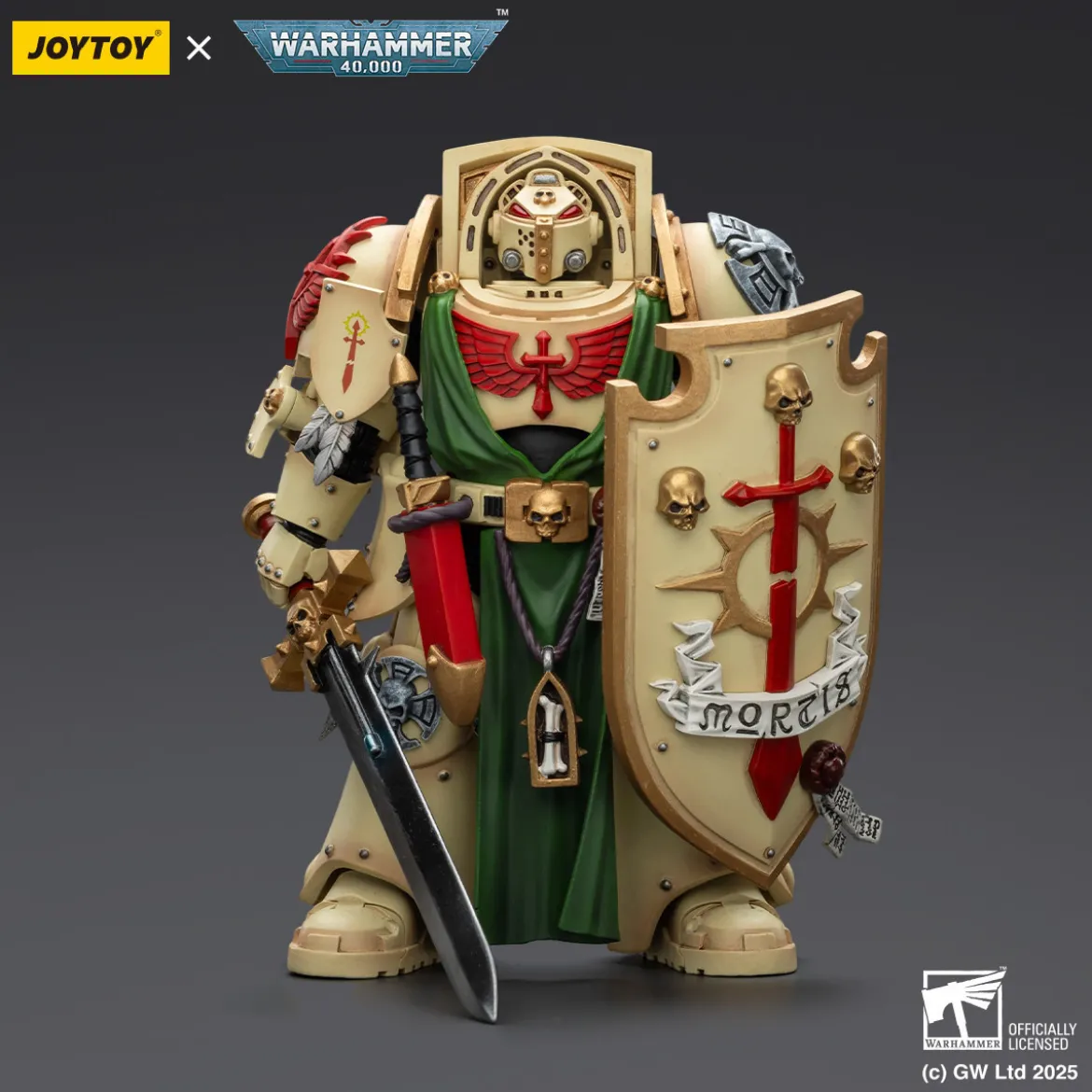 JoyToy Space Marines - Dark Angels - Deathwing Knight with Power Sword Storm and Shield 1/18 - Warhammer 40k