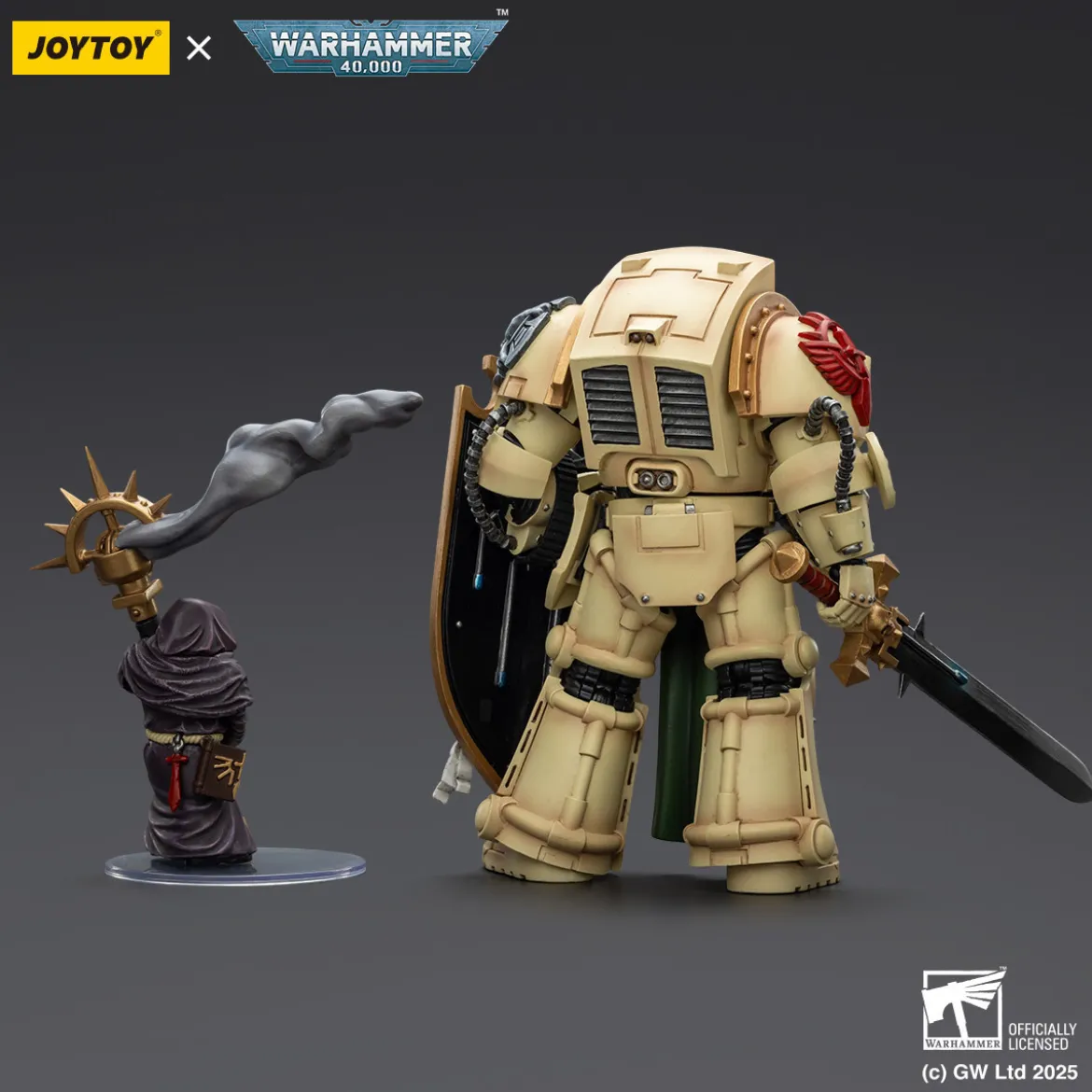JoyToy Space Marines - Dark Angels - Deathwing Knight with Power Sword Storm Shield and Watcher in the Dark 1/18 - Warhammer 40k
