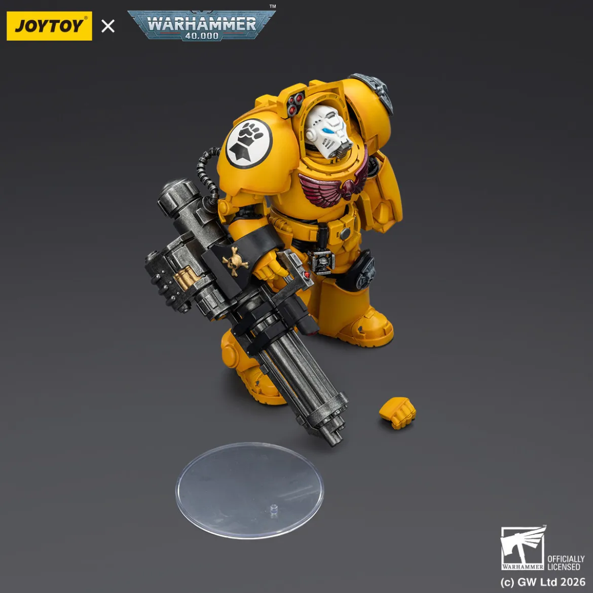 JoyToy Space Marines - Imperial Fists - Terminator 3 with Power Fist and Assault Cannon 1/18 - Warhammer 40k
