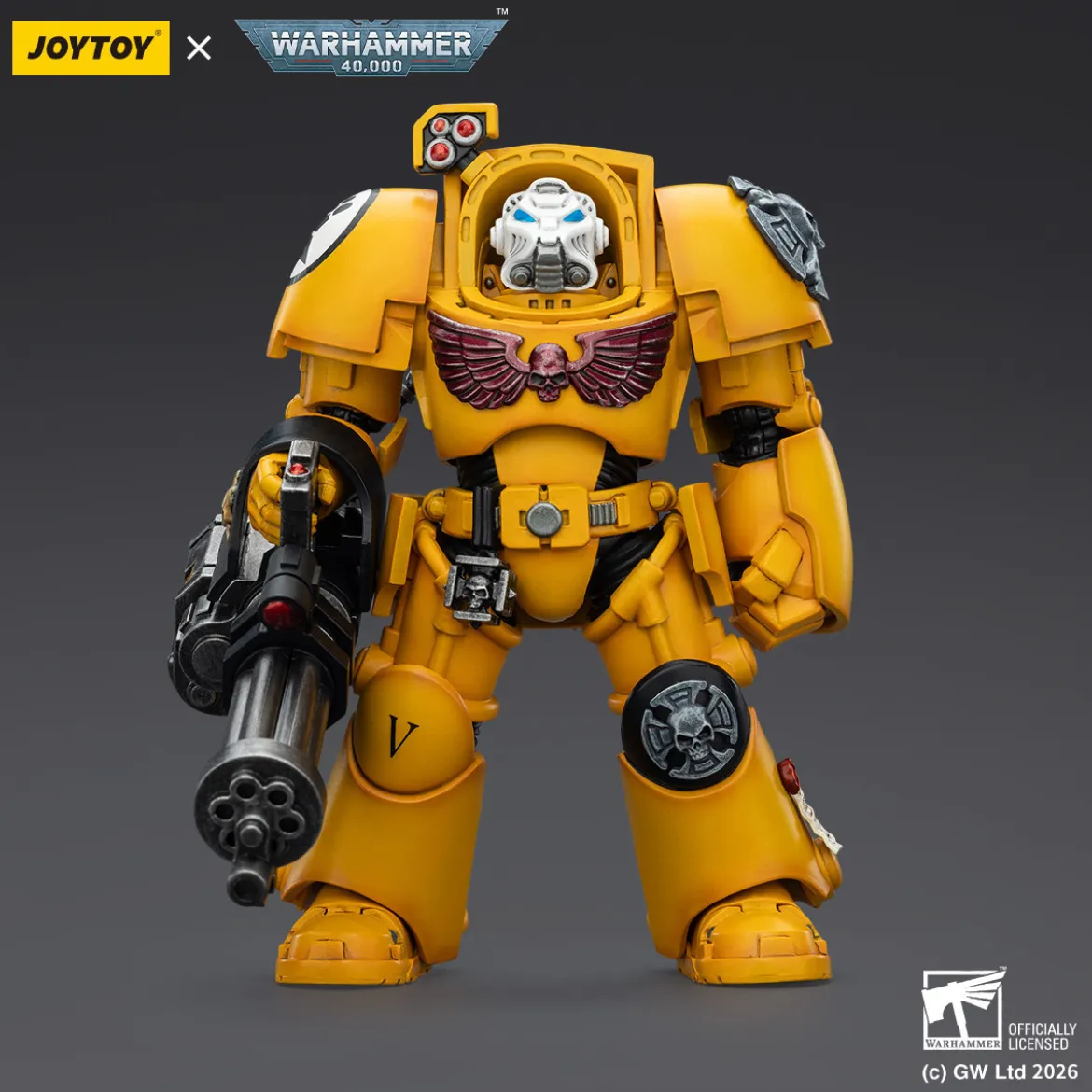 JoyToy Space Marines - Imperial Fists - Terminator 3 with Power Fist and Assault Cannon 1/18 - Warhammer 40k