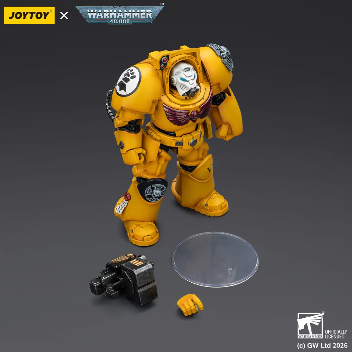 JoyToy Space Marines - Imperial Fists - Terminator 2 with Power Fist and Storm Bolter 1/18 - Warhammer 40k