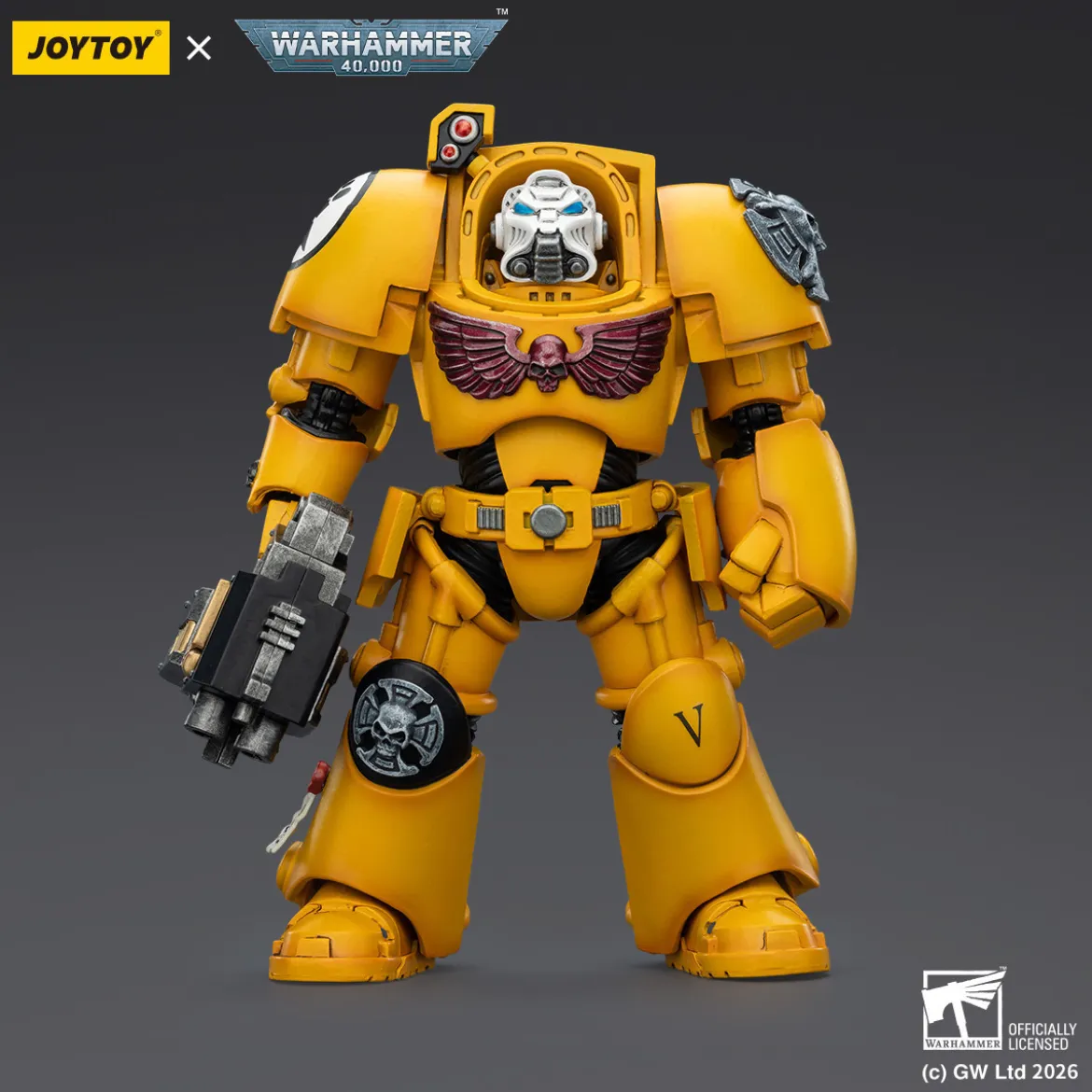 JoyToy Space Marines - Imperial Fists - Terminator 2 with Power Fist and Storm Bolter 1/18 - Warhammer 40k