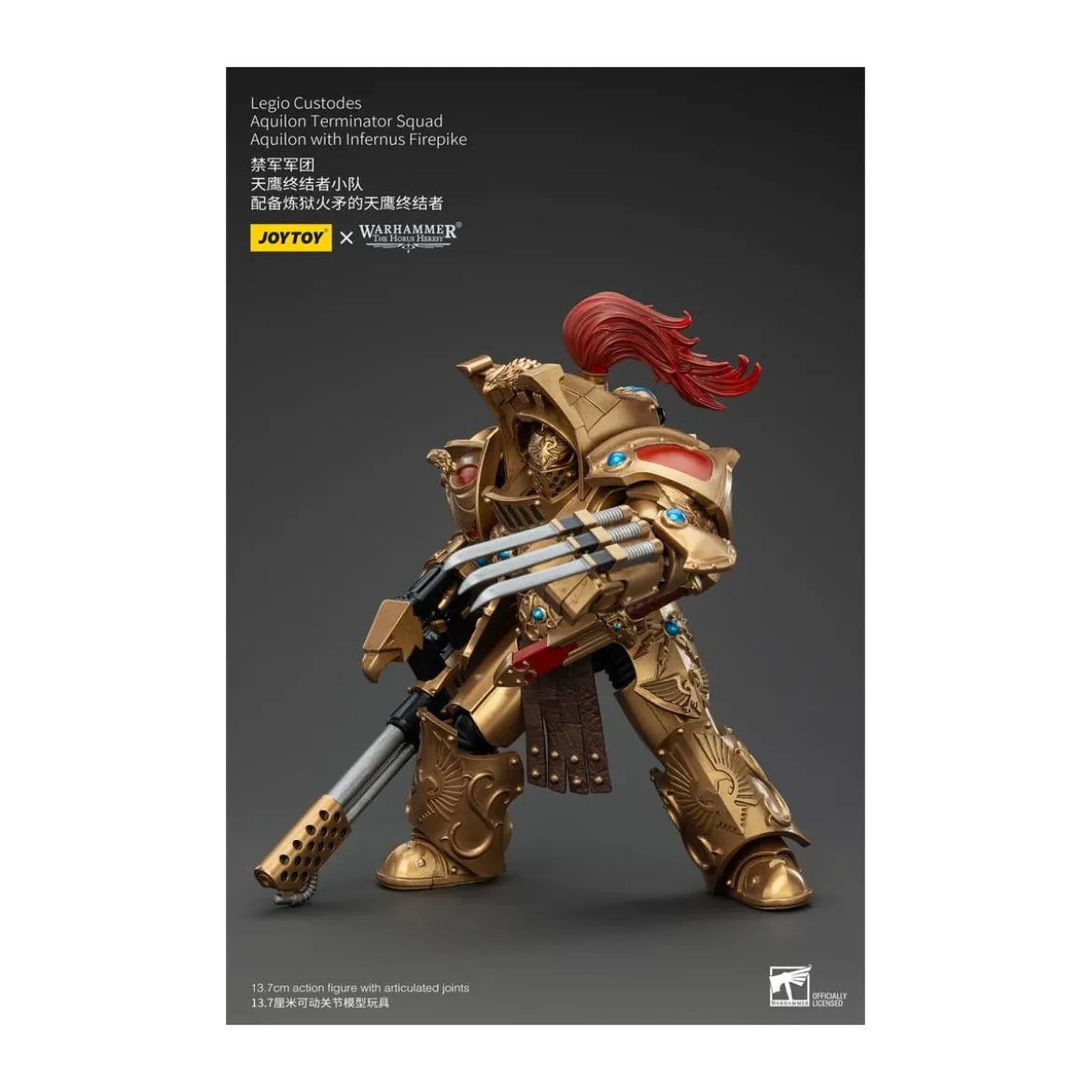 JoyToy Space Marines - Legio Custodes Aquilon Terminator Squad - Aquilon with Infernus Firepike