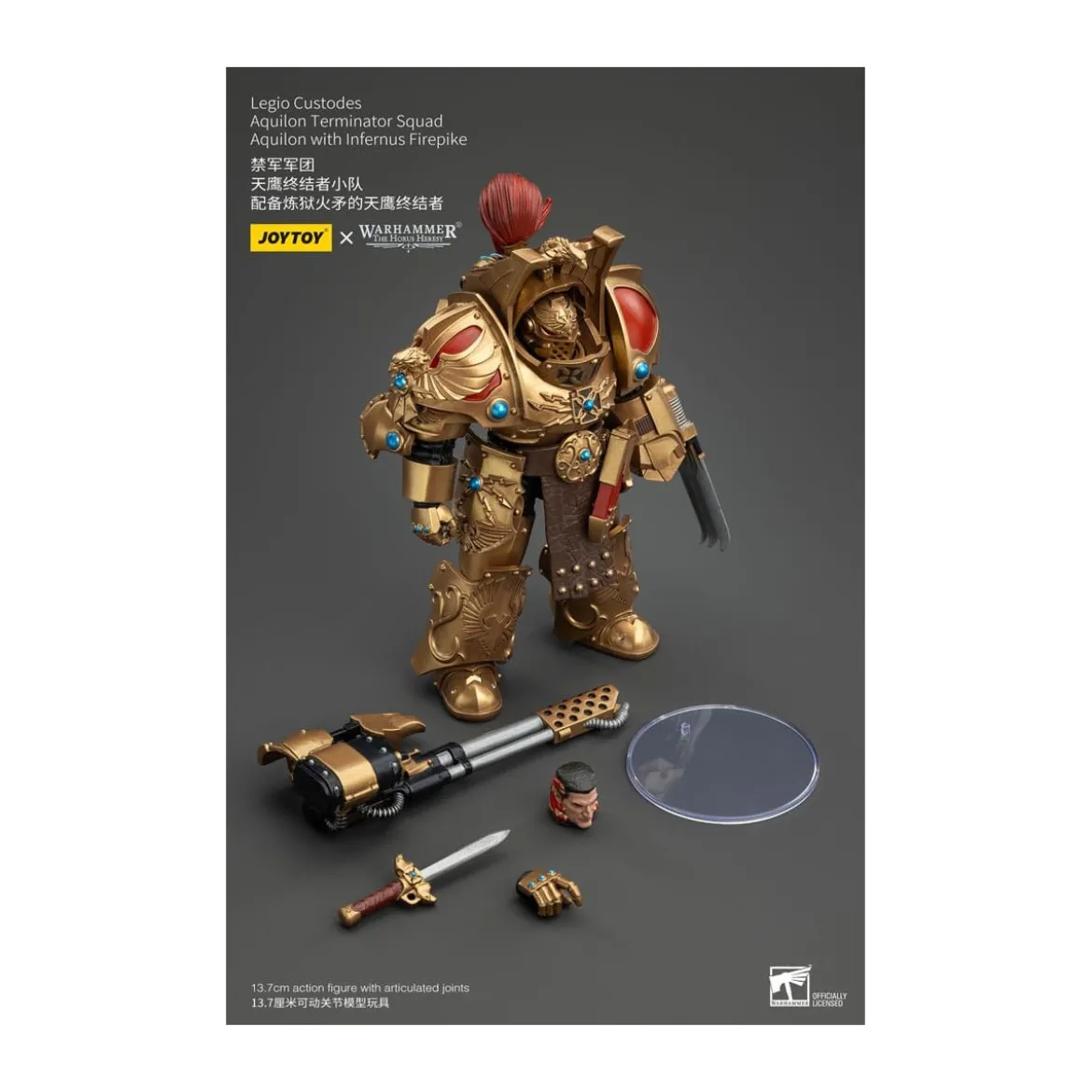JoyToy Space Marines - Legio Custodes Aquilon Terminator Squad - Aquilon with Infernus Firepike