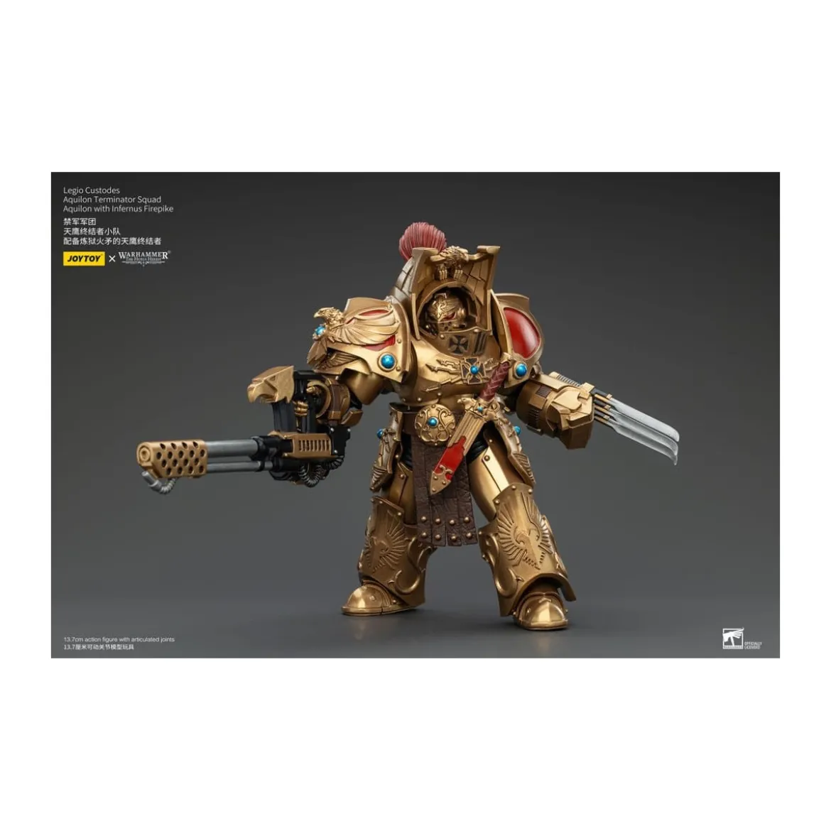 JoyToy Space Marines - Legio Custodes Aquilon Terminator Squad - Aquilon with Infernus Firepike
