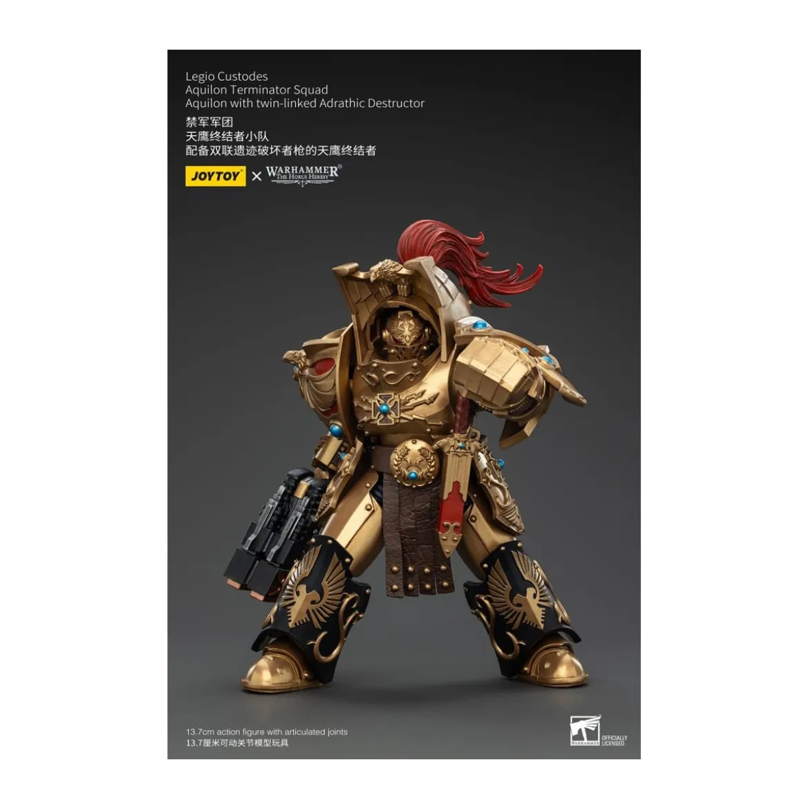 JoyToy Space Marines - Legio Custodes Aquilon Terminator Squad - Aquilon with twin-linked Adrathic Destructor