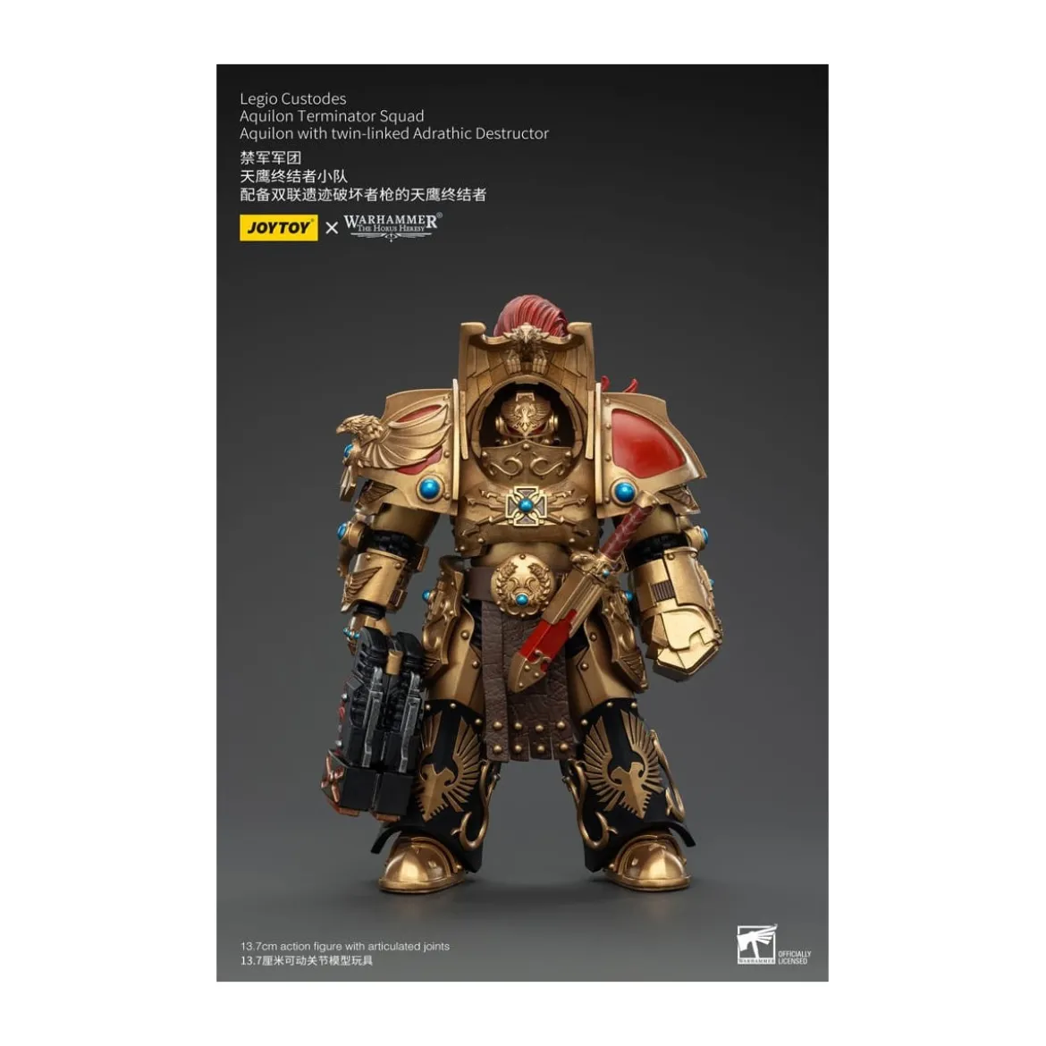 JoyToy Space Marines - Legio Custodes Aquilon Terminator Squad - Aquilon with twin-linked Adrathic Destructor