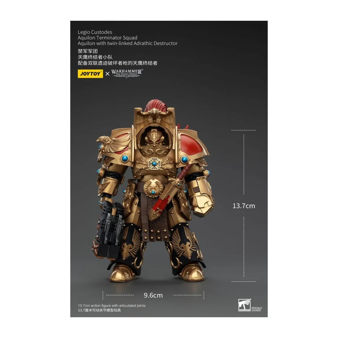 JoyToy Space Marines - Legio Custodes Aquilon Terminator Squad - Aquilon with twin-linked Adrathic Destructor