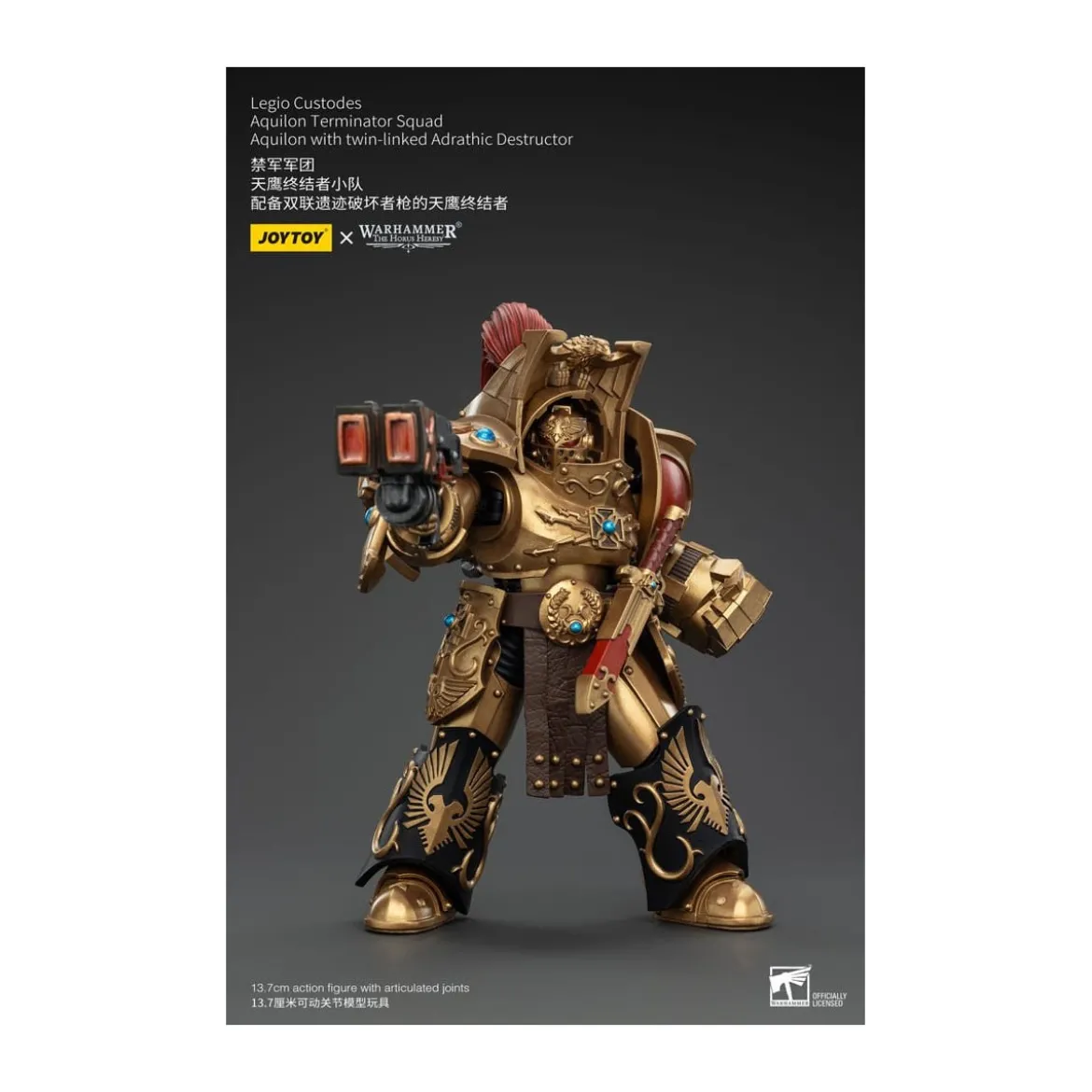 JoyToy Space Marines - Legio Custodes Aquilon Terminator Squad - Aquilon with twin-linked Adrathic Destructor