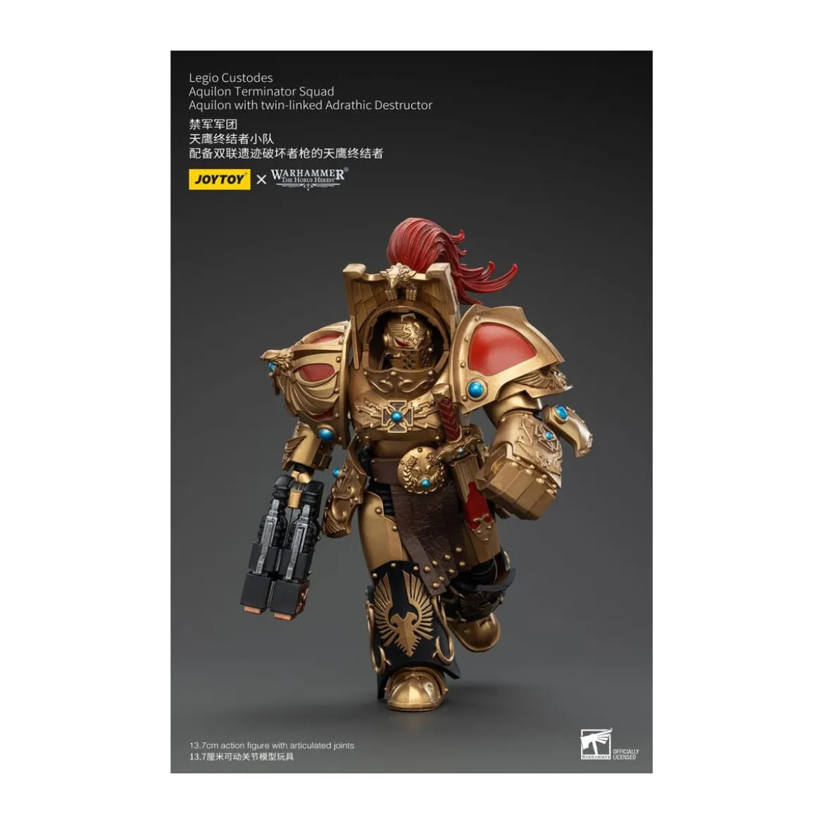 JoyToy Space Marines - Legio Custodes Aquilon Terminator Squad - Aquilon with twin-linked Adrathic Destructor