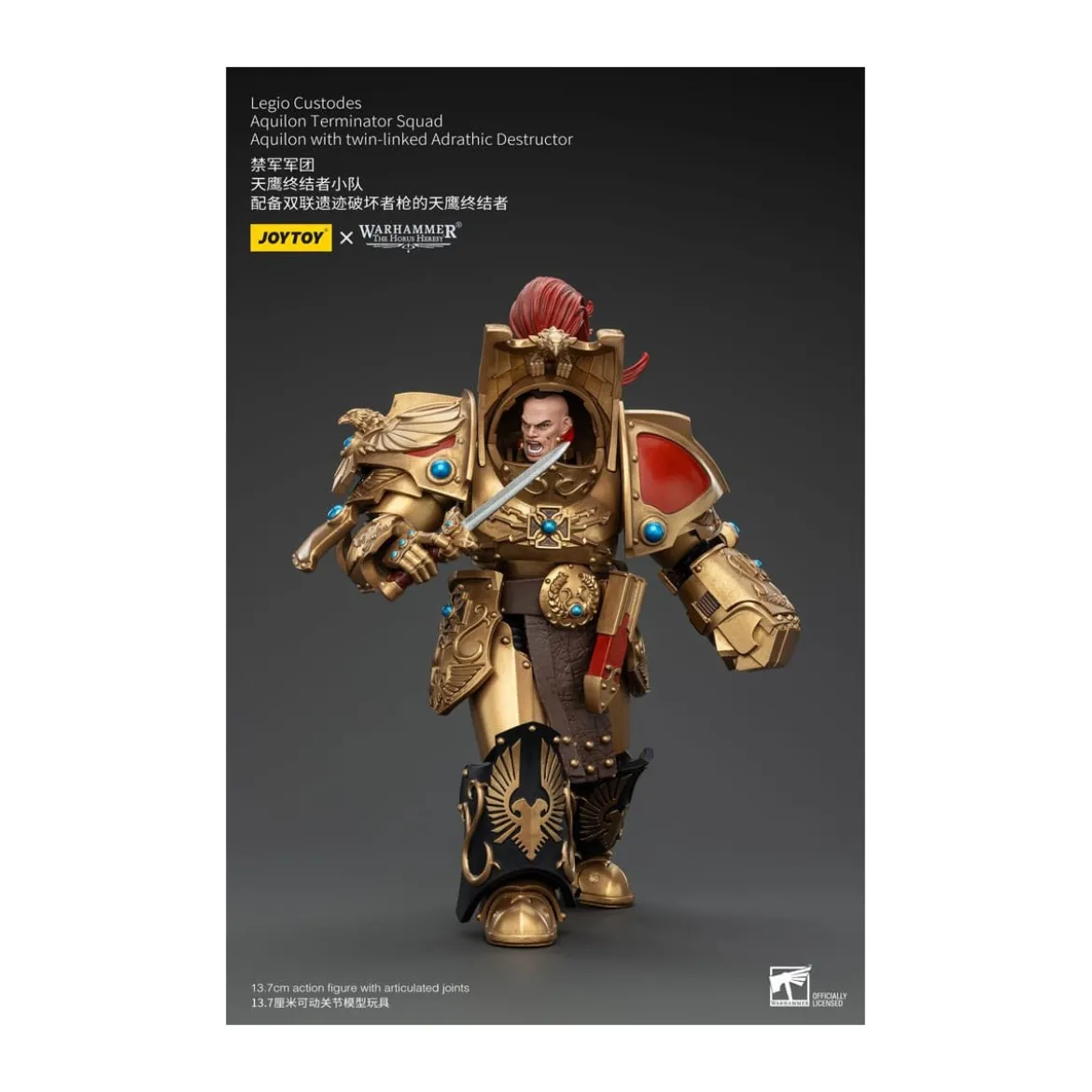 JoyToy Space Marines - Legio Custodes Aquilon Terminator Squad - Aquilon with twin-linked Adrathic Destructor