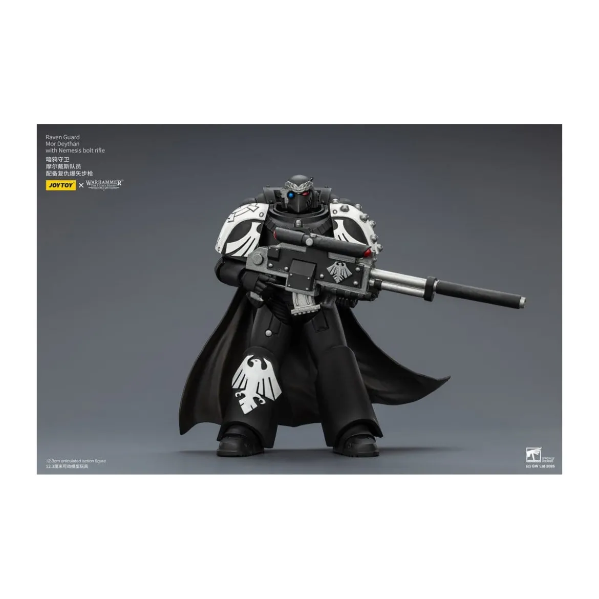 JoyToy Space Marines - Raven Guard - Mor Deythan with Nemesis bolt rifle 1/18 - Warhammer 40k