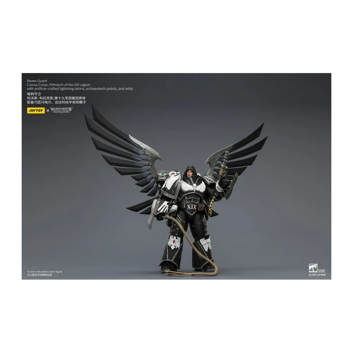 JoyToy Space Marines - Raven Guard - Corvus Corax, Primarch of the XIX Legion 1/18 - Warhammer 40k