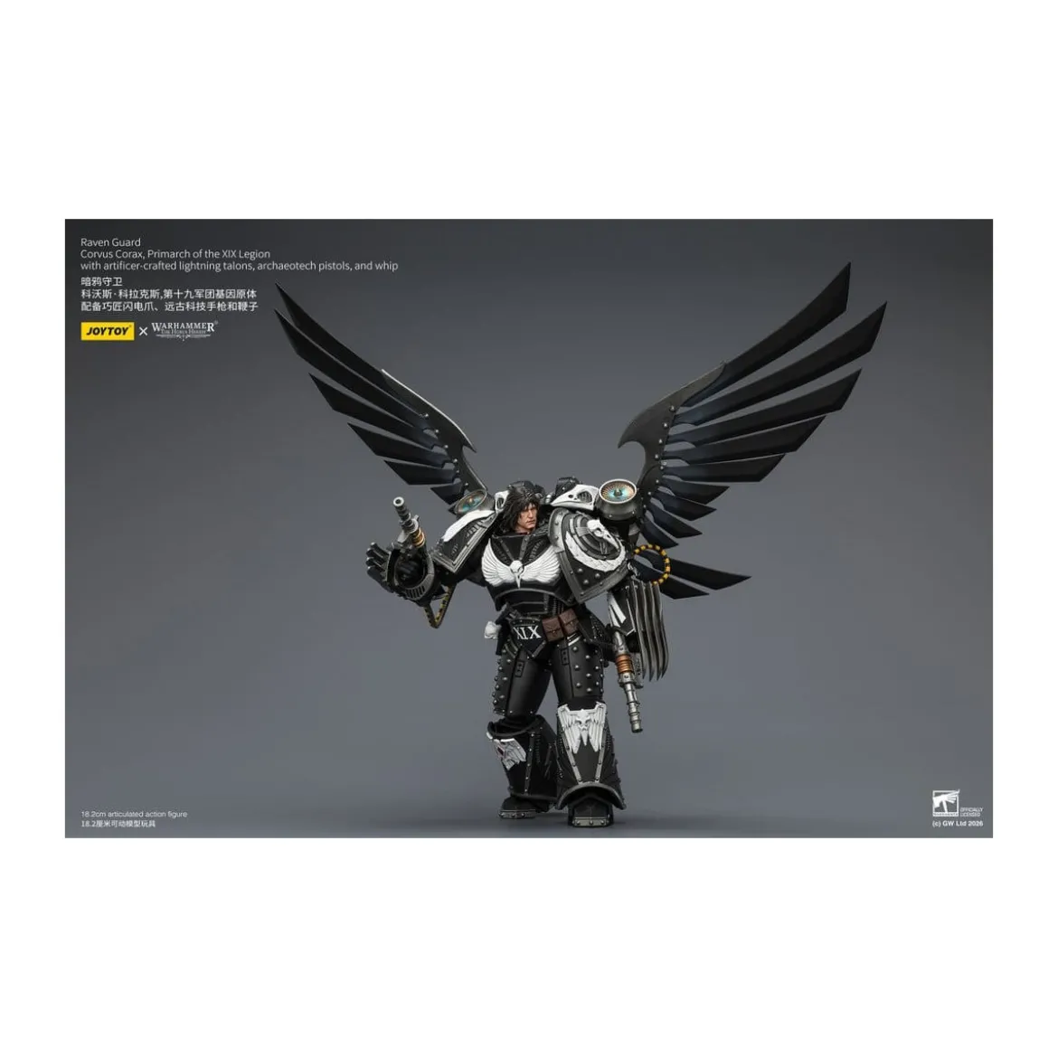 JoyToy Space Marines - Raven Guard - Corvus Corax, Primarch of the XIX Legion 1/18 - Warhammer 40k