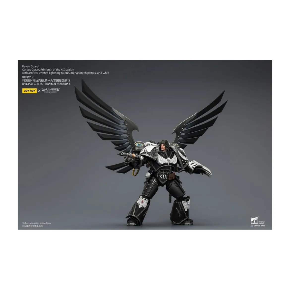 JoyToy Space Marines - Raven Guard - Corvus Corax, Primarch of the XIX Legion 1/18 - Warhammer 40k