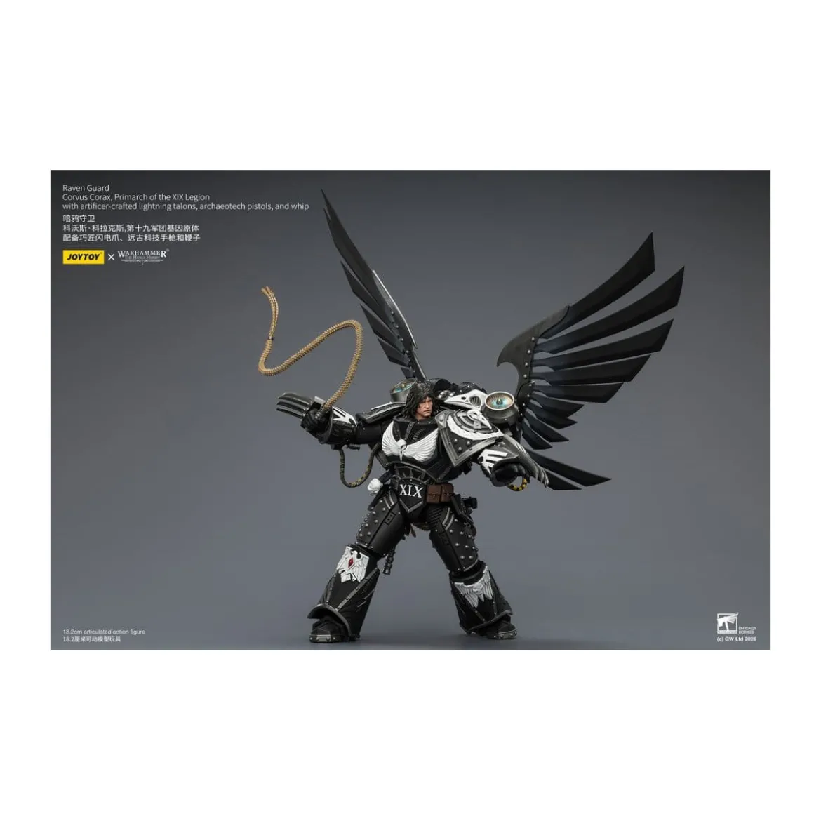 JoyToy Space Marines - Raven Guard - Corvus Corax, Primarch of the XIX Legion 1/18 - Warhammer 40k